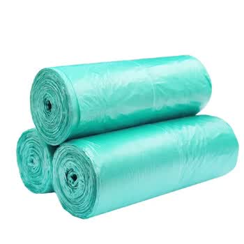 妙洁背心垃圾袋青色50*70cm60只单面0.8丝点断式大号