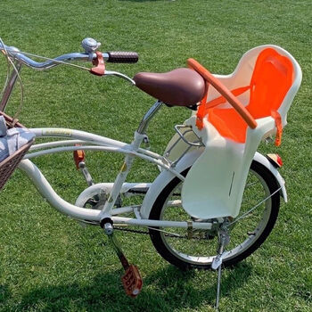 加厚自行车山地车后座椅防护安全后座架单车儿童后置座椅 白色 后单人