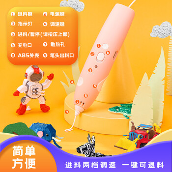 得力(deli)3D打印笔无线低温绘画笔启蒙玩具涂鸦笔手工DIY套装毕业儿童节生日礼物女孩(附5色耗材)粉 得力(deli)3D打印笔无线低温绘画笔启蒙玩具涂鸦笔手工DIY套装毕业儿童节生日礼物女孩(附5色耗材)粉