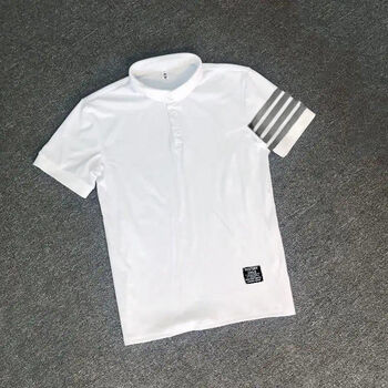 舟慕网红潮牌tb四道杠男男修身潮流百搭学生夏季时尚半袖情侣装 四条