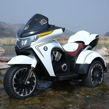 uosu钥匙启动儿童电动摩托车三轮可坐大人大号双人男女孩宝宝充电高配