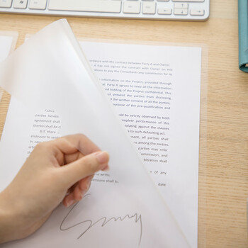 得力（deli）10只A4透明文件套 文件夹单页文件档案袋资料合同档案标书L型文件袋 票据收纳文件快递袋5706A