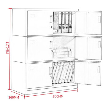 奈高（NAIGAO）文件柜办公柜钢制铁皮柜资料柜员工柜档案柜储物柜三节柜Zm01