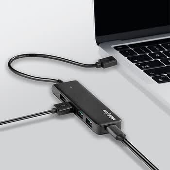 ThinkPad联想 USB分线器 3.0接口HUB转接头 笔记本扩展坞延长线 USB拓展坞 USB扩展转接器 LA04 1M