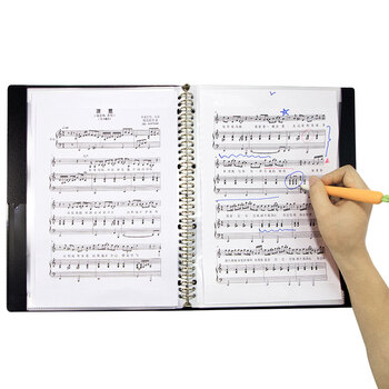 金得利乐谱夹钢琴谱夹册a4文件夹活页不反光可修改谱可爱改谱夹学生用架子鼓吉他谱夹册 黑色 CF340