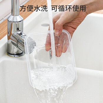 美丽雅  一次性饭盒方形600ml*3套  优选加厚带盖保鲜 储存方便卫生