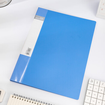 得力(deli)5002ES  A4透明活页多层分页试卷夹文件夹插页袋20页资料册文件收纳册学生办公用 蓝色 12本装