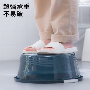 CHAHUA茶花 洗脸盆大号38cm单只洗脚盆洗衣盆塑料盆子泡脚盆洗菜盆蓝色* CHAHUA茶花 洗脸盆大号38cm单只洗脚盆洗衣盆塑料盆子泡脚盆洗菜盆蓝色*