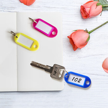 得印彩色钥匙牌钥匙扣分类标记钥匙标签牌子9848钥匙管理办公钥匙吊牌贴办公用品50个/盒