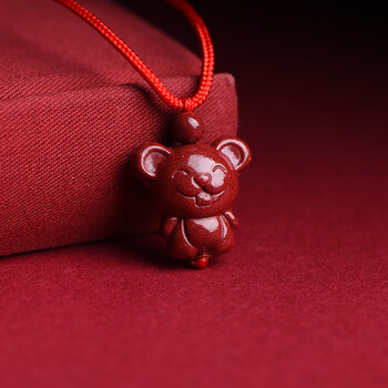 朱砂十二生肖吊坠生肖兔项链男女儿童七夕情人节礼物送男女朋友生肖鼠