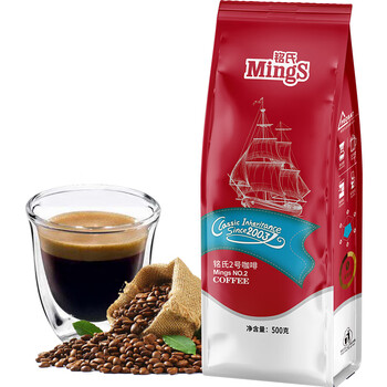 铭氏Mings 精品系列咖啡豆 铭氏2号柔香型意式拼配美式拿铁黑咖啡500g