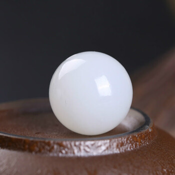 精品天然新疆和田玉籽料白玉单珠羊脂白散珠碧玉单珠老料散珠圆珠精选