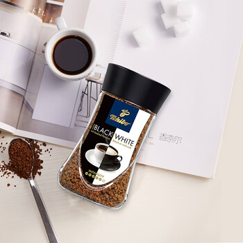 奇堡（TCHIBO）德国进口黑白速溶咖啡美式冻干纯黑咖啡粉无蔗糖100g/罐