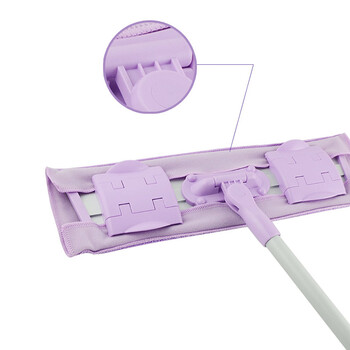 妙洁平板拖把45cm杆长128共1布夹布家用一拖净大懒人拖地