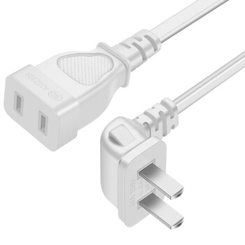 CABLE CREATION DZ142 两插电源延长线弯头10A新国标2芯两孔插座拖线板适用电动车监控电视风扇热水壶加长线 3米