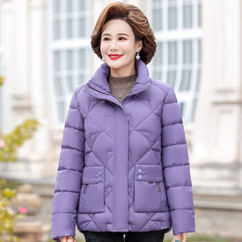 芭欧bool冬装棉衣女2022新款洋气短款棉服保暖棉袄外套 紫色 l