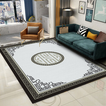 新中式地毯客厅中国风沙发茶几卧室床边毯书房茶室大面积定制浅灰色80