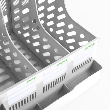 递乐 加厚多功能笔筒四联文件框/文件栏/组合文件架/资料架/文件筐 四栏带收纳盒 1899灰色 递乐 加厚多功能笔筒四联文件框/文件栏/组合文件架/资料架/文件筐 四栏带收纳盒 1899灰色