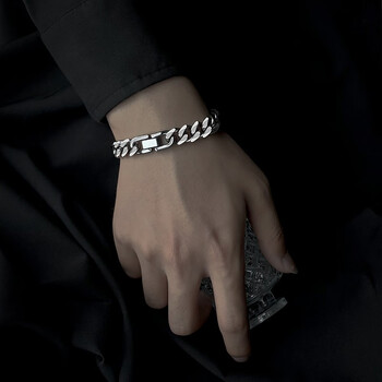 蔓笙刻字古巴手链男潮高级感钛钢男生手链霸气学生手链送男友礼物