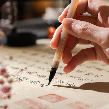 張小鳳狼毫毛笔小楷毛笔专业级书法笔文房四宝紫毫毛笔兼毫毛笔楷书毛笔行书毛笔软笔【物华天宝 纯狼毫】