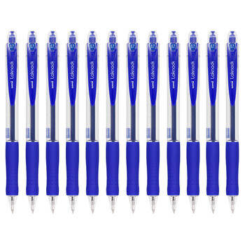 uni三菱 SN-100按动式圆珠笔 0.7mm圆珠笔 学生用笔 办公文具签字笔 蓝色 12支