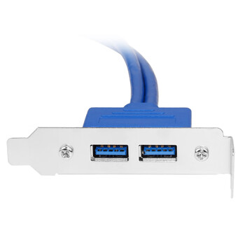 魔羯（MOGE）MC8231 USB3.0后置挡板扩展线20针/19PIN转双USB3.0挡板线扩展卡USB延长线 2口USB3.0半高挡片