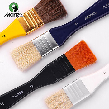 马利(Marie's)丙烯画笔套装 10支装尼龙画笔刷子勾线笔扇形笔排笔套装 学生考试儿童美术绘画笔套装 G1611 速写 马克笔绘画