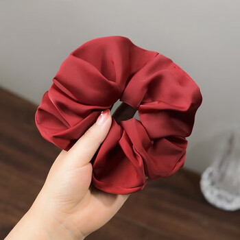 雅贵人纯色红头绳女生韩版大肠发圈简约扎马尾头花优雅时尚发饰发绳