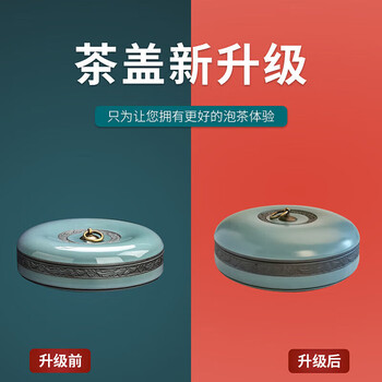 琦轩源哥窑茶叶罐高档茶罐陶瓷家用办公密封防潮茶叶储存罐普洱茶饼盒