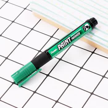 派通（Pentel ）彩色圆头油漆笔 防水速干记号笔粗头大字广告笔MMP20 绿色单支装