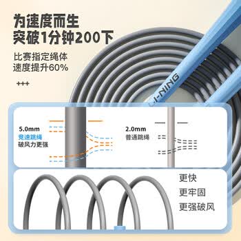 李宁（LI-NING）跳绳成人儿童竞速中小学生考试训练专业比赛运动减肥健身器材跳神