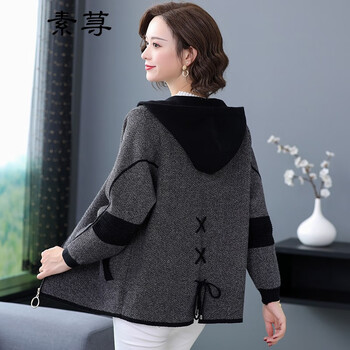 帽长袖毛衣外套女春秋潮 黑色3615 xxxl【图片 价格 品牌 报价】-京东