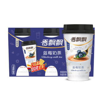 香飘飘奶茶 蓝莓味奶茶三连杯76g*3 早餐代餐下午茶 杯装速溶冲调饮料 香飘飘奶茶 蓝莓味奶茶三连杯76g*3 早餐代餐下午茶 杯装速溶冲调饮料