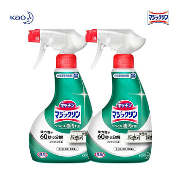 花王（KAO）油烟机清洗剂400ml*2厨房重油去污清洁泡沫（薄荷清香）日本进口