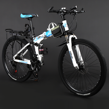 2022新款悍马ucc折叠自行车山地车男式轻便越野单车前后双减震公路