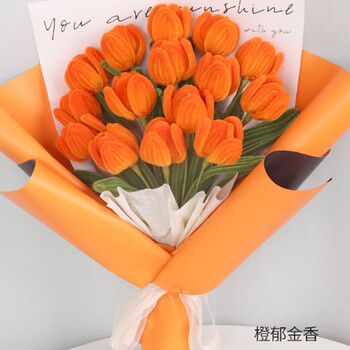 温妤手工diy扭扭棒花束郁金香自制虞美人花材料包编织捧花送女友 活力