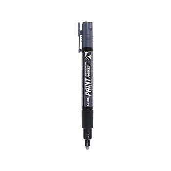 派通（Pentel）彩色圆头油漆笔 防水速干记号笔粗头大字广告笔MMP20 灰色单支装