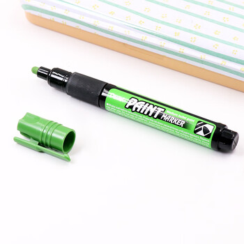 派通（Pentel ）彩色圆头油漆笔 防水速干记号笔粗头大字广告笔MMP20 淡绿色单支装