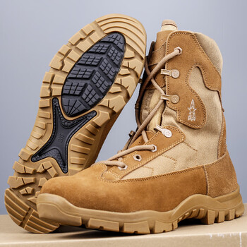 新式21式棕色作战靴火箭作战靴头层牛皮战术靴训练靴真品防滑耐磨作训