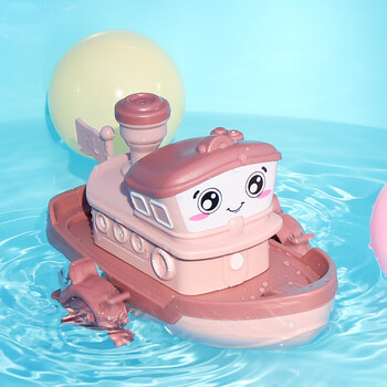 儿童玩具儿童戏水玩具轮船宝宝浴室洗澡玩具游泳发条小船澡盆漂浮水上