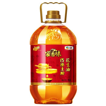 福临门 家香味 传承土榨 压榨一级花生油5L 食用油 中粮出品