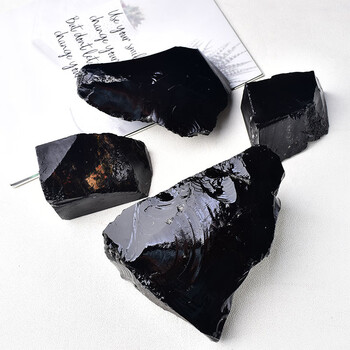 珠佩丽【甄选好物】黑曜石原石块 墨西哥乌金黑曜石原石水晶料子毛料