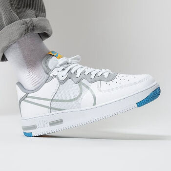 颐事达禾君以丹air force 1 react af1骨白冰蓝空军一号解构低帮板鞋