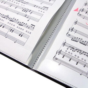 金得利谱夹子乐谱夹可修改钢琴谱夹册黑色谱夹a4文件夹曲谱夹阅谱歌谱本不反光学生吉他鼓琴音乐谱夹册CF220