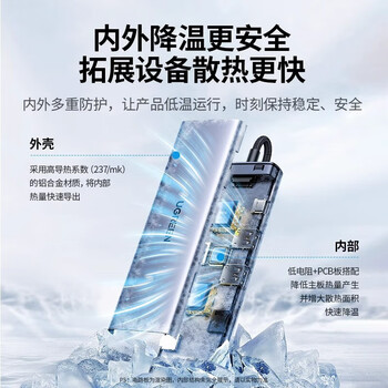 绿联Type-C扩展坞USB-C转换器雷电4拓展坞分线器笔记本iPad平板 7合1【HDMI+读卡器+USB+PD】35888