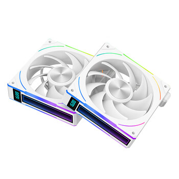 安耐美（Enermax）积木风扇 CL30 12CMARGB机箱风扇 水冷散热风冷风扇 数字显屏 正叶白色单个