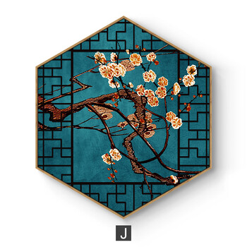 画韵中国风水墨红墙花鸟客厅装饰画新中式餐厅背景墙挂画禅意古建筑