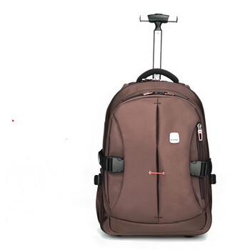 mdug瑞士拉杆背包旅行箱男大容量拖行李万向轮高中初中学生书包咖啡色