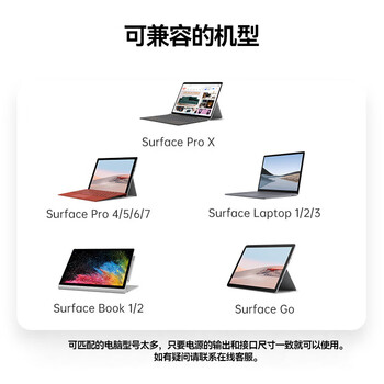 绿巨能（llano）微软平板笔记本电脑Surface充电器15V2.58A44W适用Pro3/4/5/6/7/Go/Laptop/Book电源适配器线