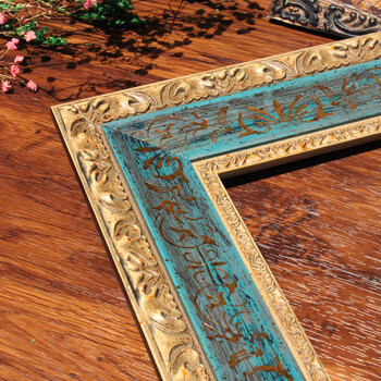 实木油画框定做 复古实木画框挂墙定做美式乡村做旧相框油画框镜框